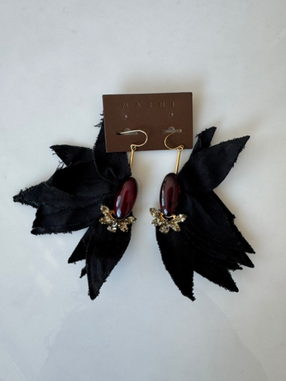MARNI Statement Gold Tone Horn Earrings_ With Box and Tags